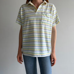 1980s Striped Polo Shirt