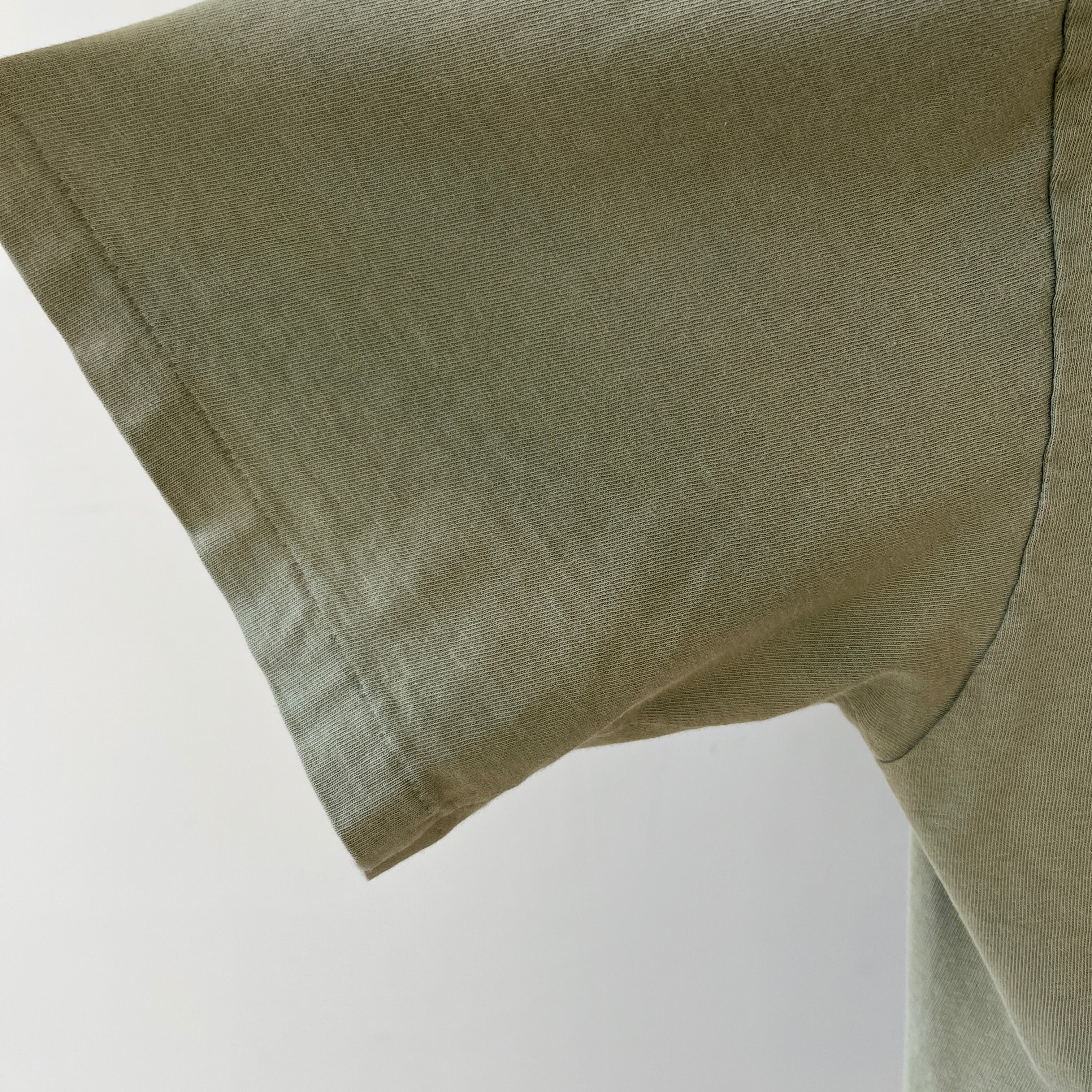 1990s Blank Faded Sage Green Pocket T Shirt