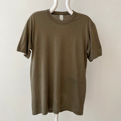 1980s Blank Olive Green T Shirt