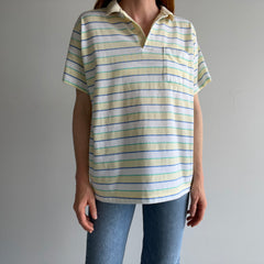 1980s Striped Polo Shirt