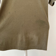 1980s Blank Olive Green T Shirt
