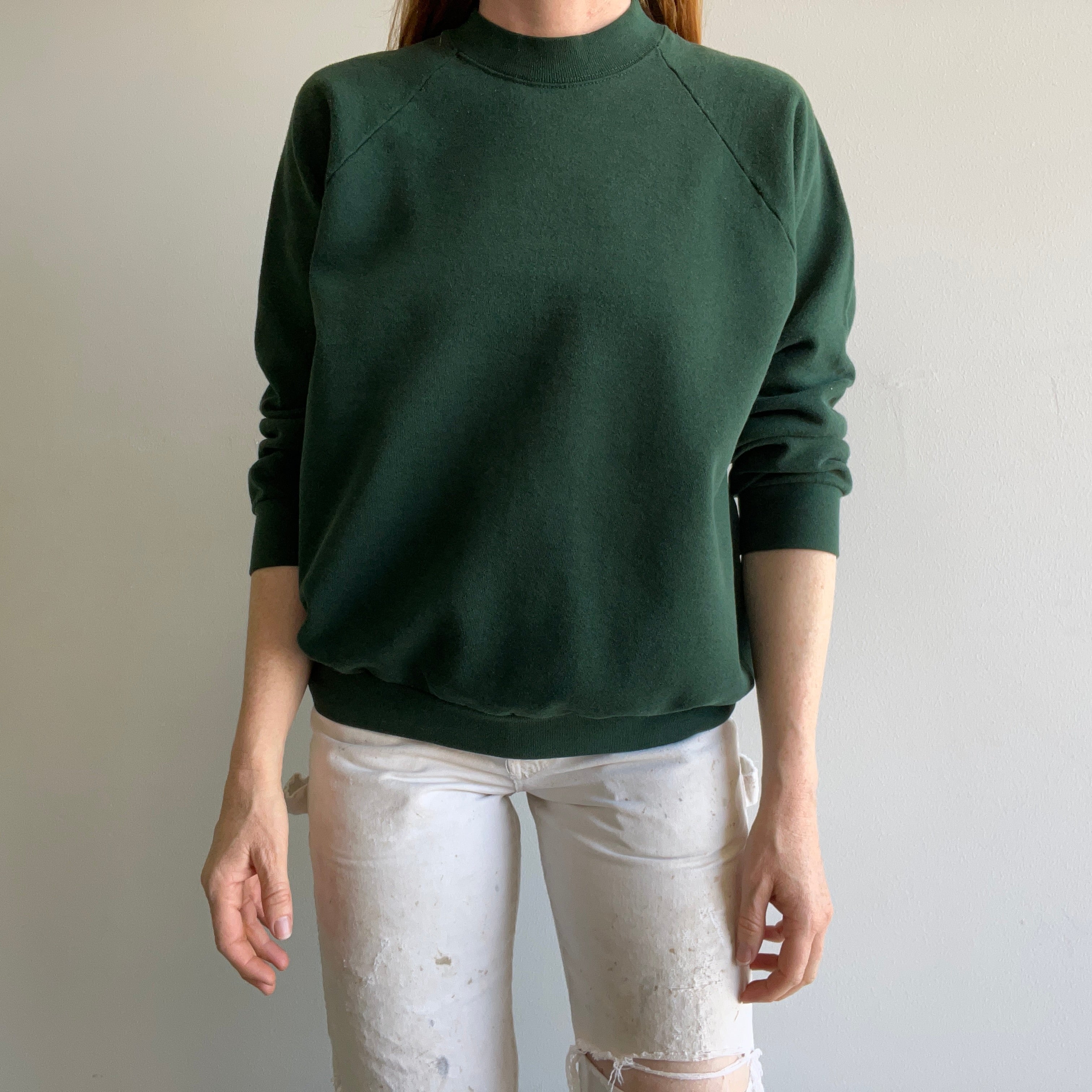 1980s FOTL Casual Wear Dark Forest Green Sweatshirt