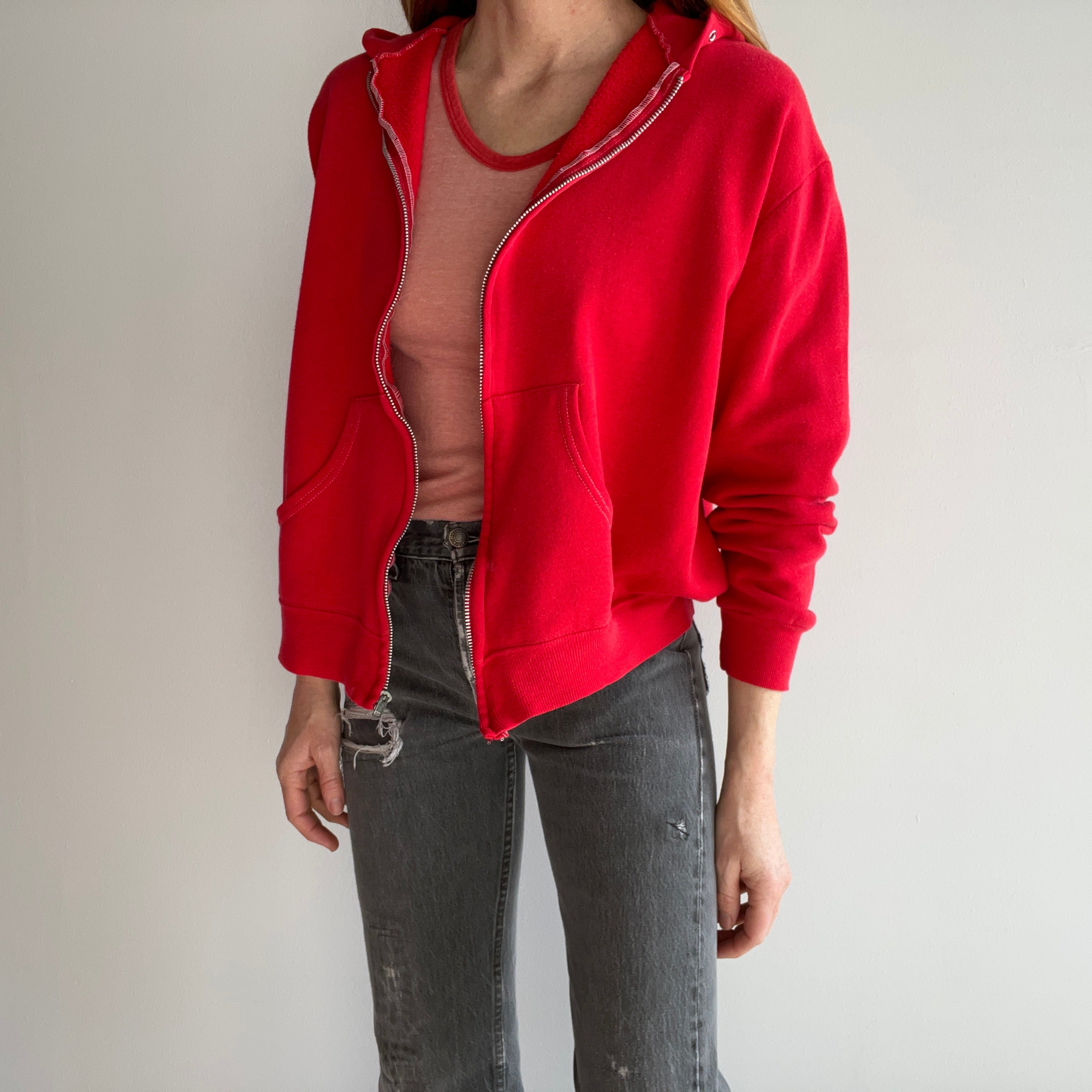 1970s Washington Delicious Apple Red Zip Up Hoodie