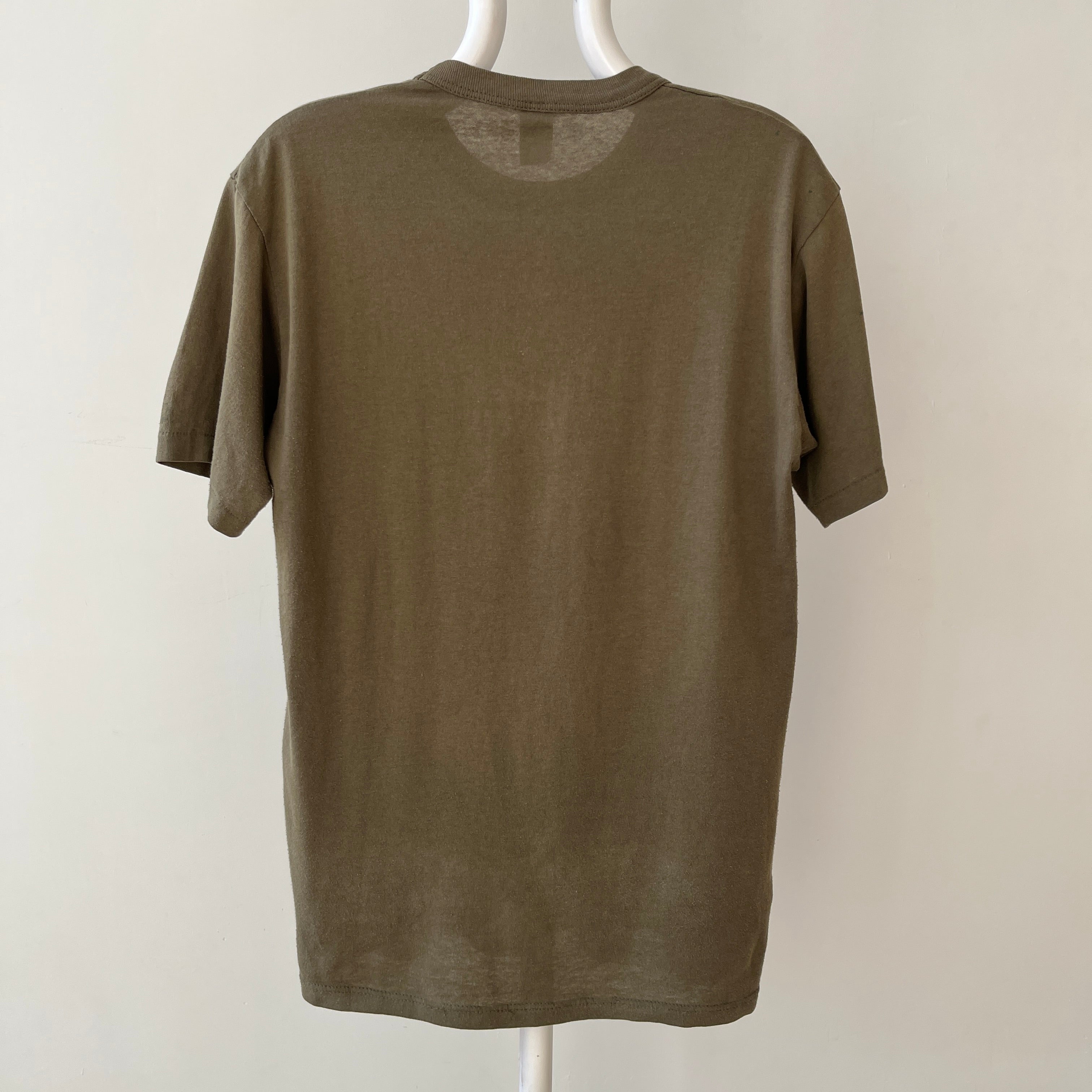 1980s Blank Olive Green T Shirt