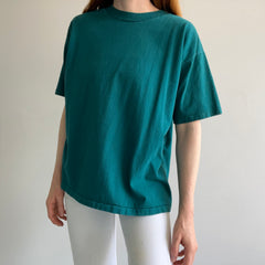 1990s HHW Dark Teal Cotton T-Shirt