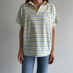 1980s Striped Polo Shirt