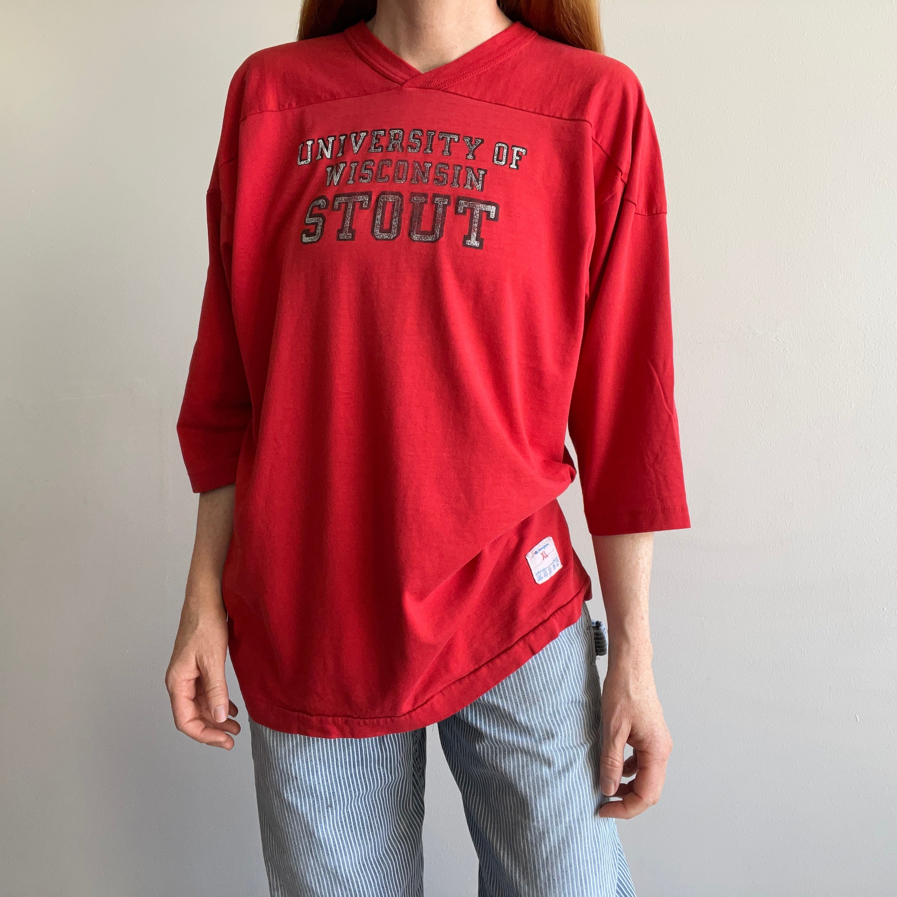 1970s Champion Brand University of Wisconsin Stout Super Soft Football –  Red Vintage Co