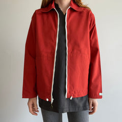 1970s Structured Cotton Rusty Zip Up Jacket by International