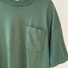 1990s Blank Forest Green Pocket T Shirt
