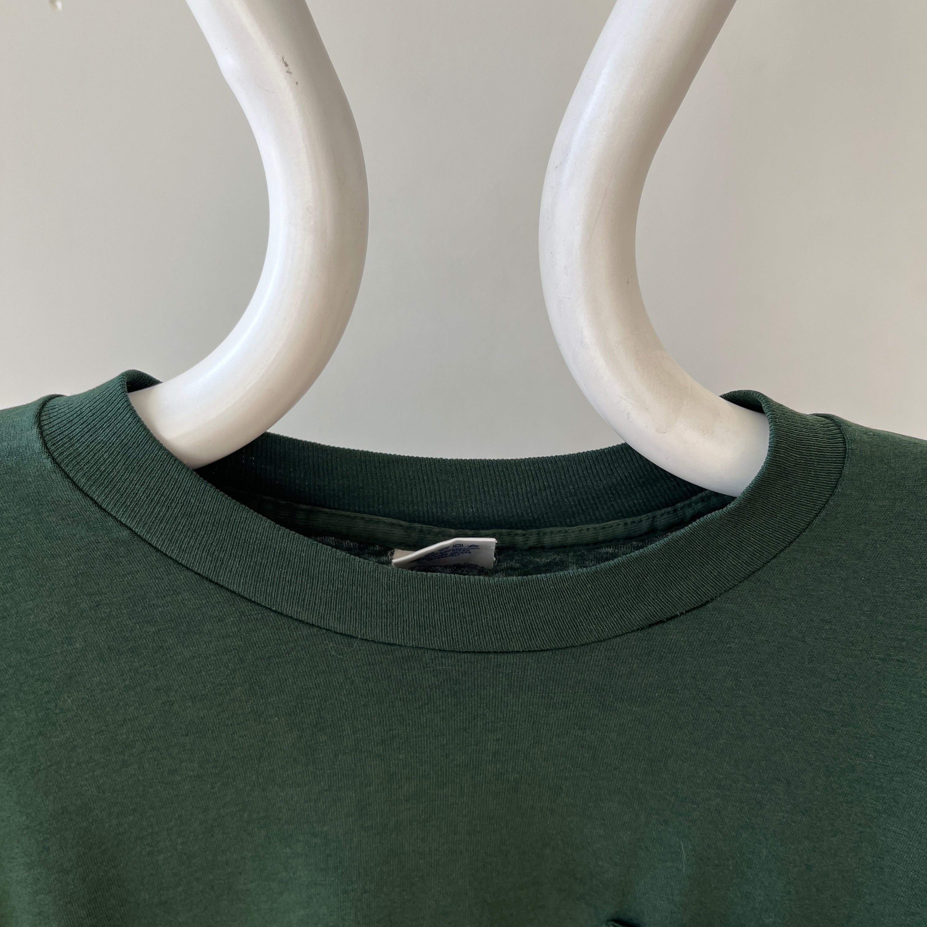 1990s Blank Forest Green Pocket T Shirt