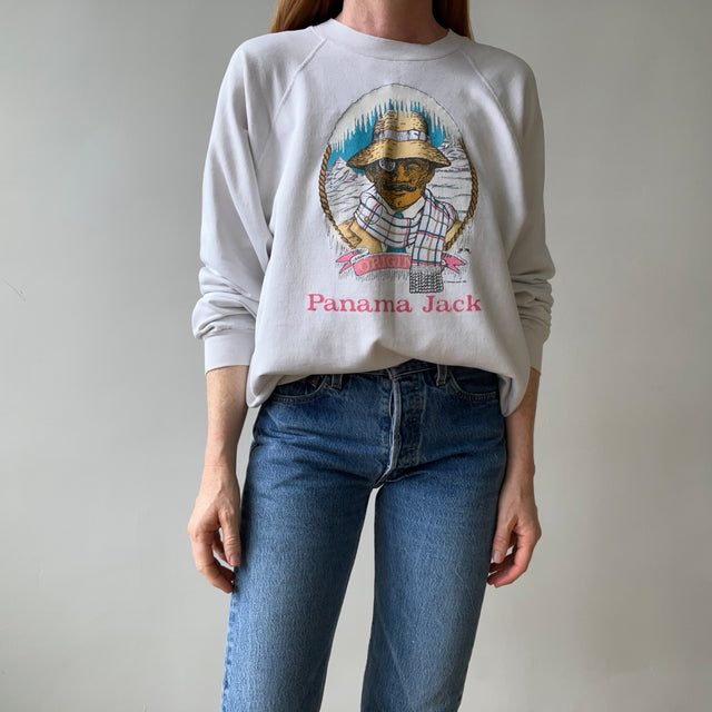 1983 Panama Jack Off White Sweatshirt - "Washed White"