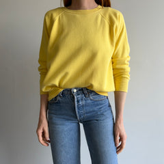 1980s Buttery Yellow Sweatshirt - !!!!!