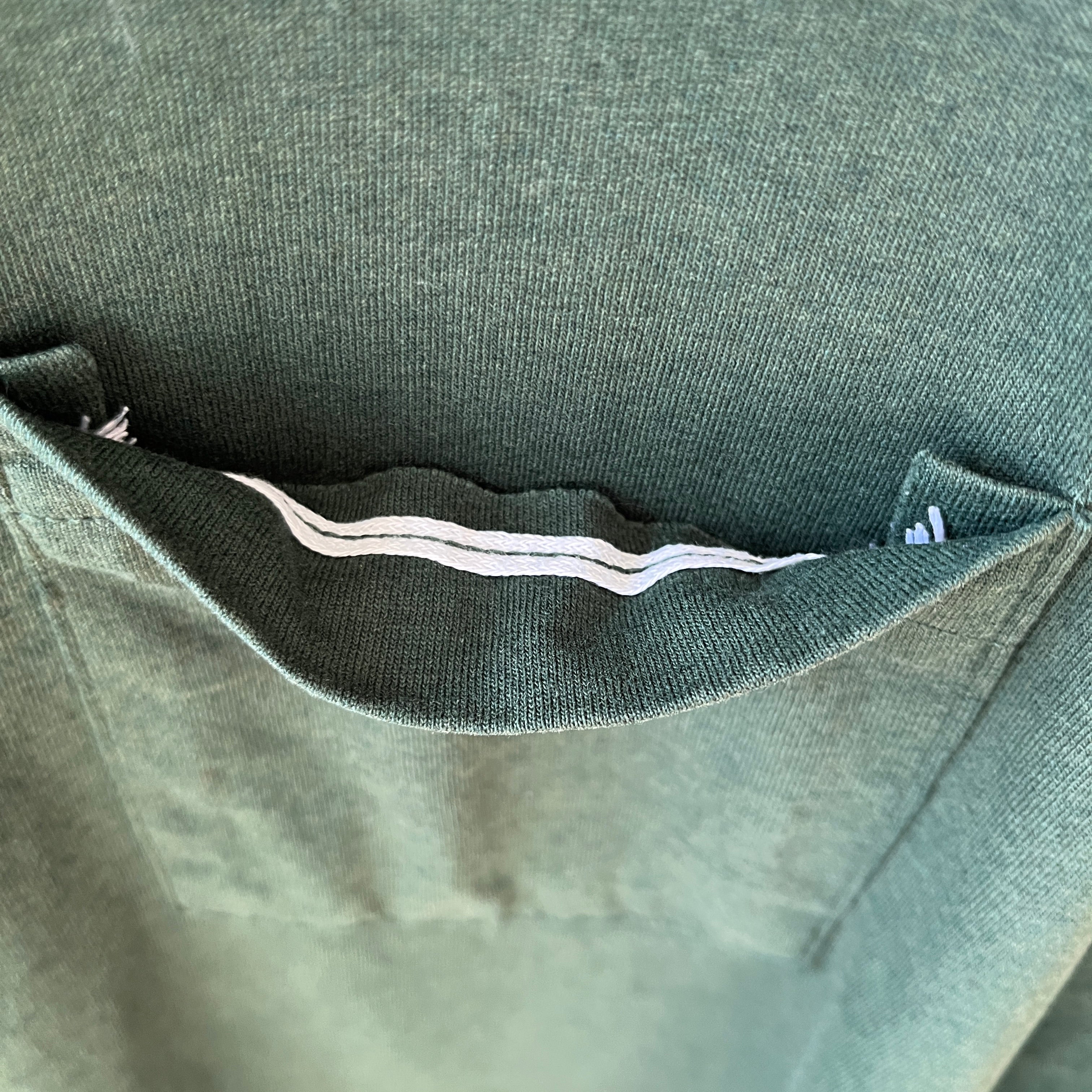 1990s Blank Forest Green Pocket T Shirt