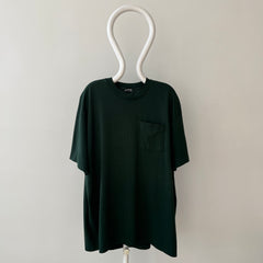 1990s Blank Forest Green Pocket T Shirt