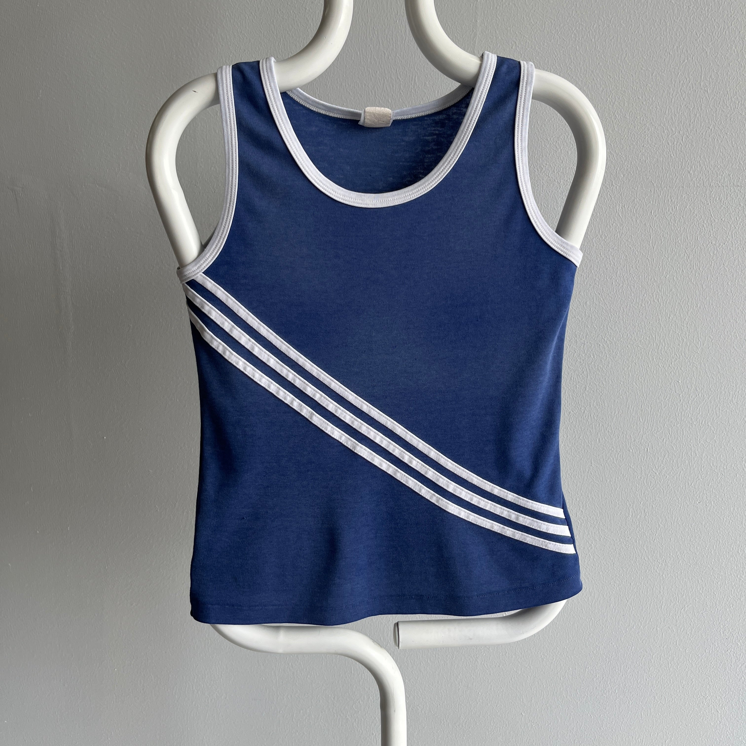 1980s Triple Stripe Fitted Tank Top - THIS