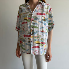 1970/80s Reyn Spooner California Themed Hawaiian Aloha Shirt