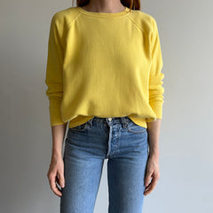 1980s Buttery Yellow Sweatshirt - !!!!!