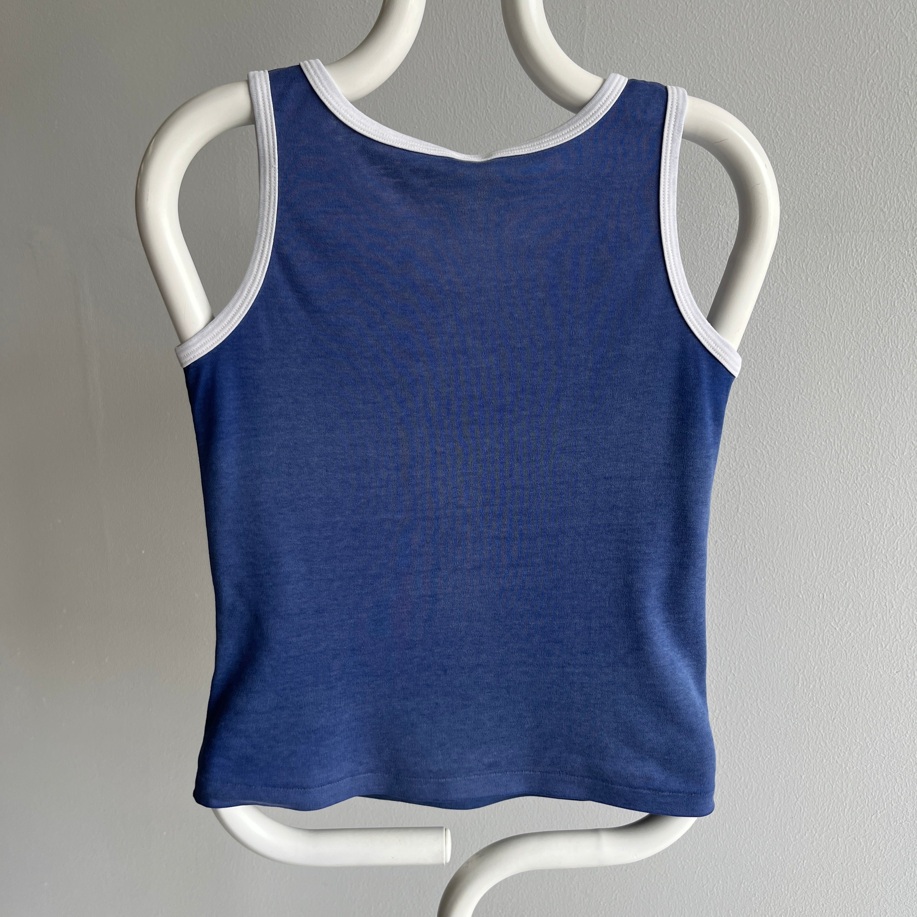 1980s Triple Stripe Fitted Tank Top - THIS