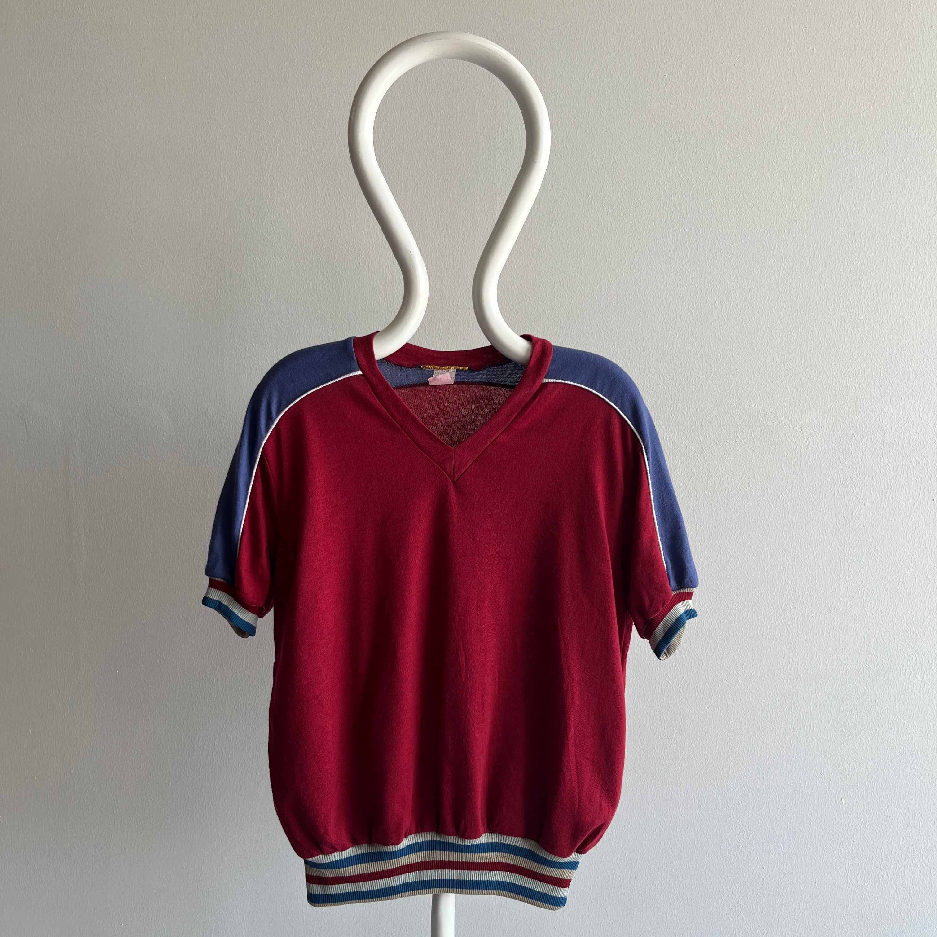 1970/80s Color Block Two Tone - Three Tone - Slouchy T-Shirt