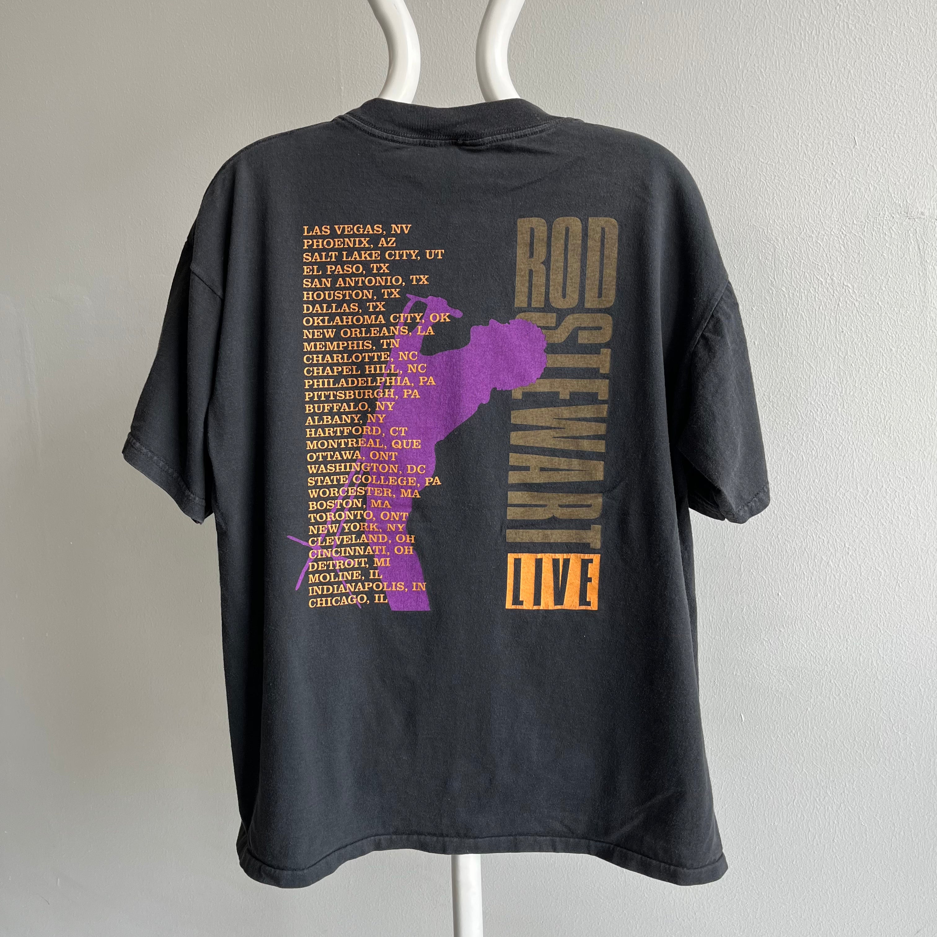 1990s Rod Stewart Live Front and Back T-Shirt