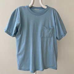 1980s Baby Blue Pocket T Shirt