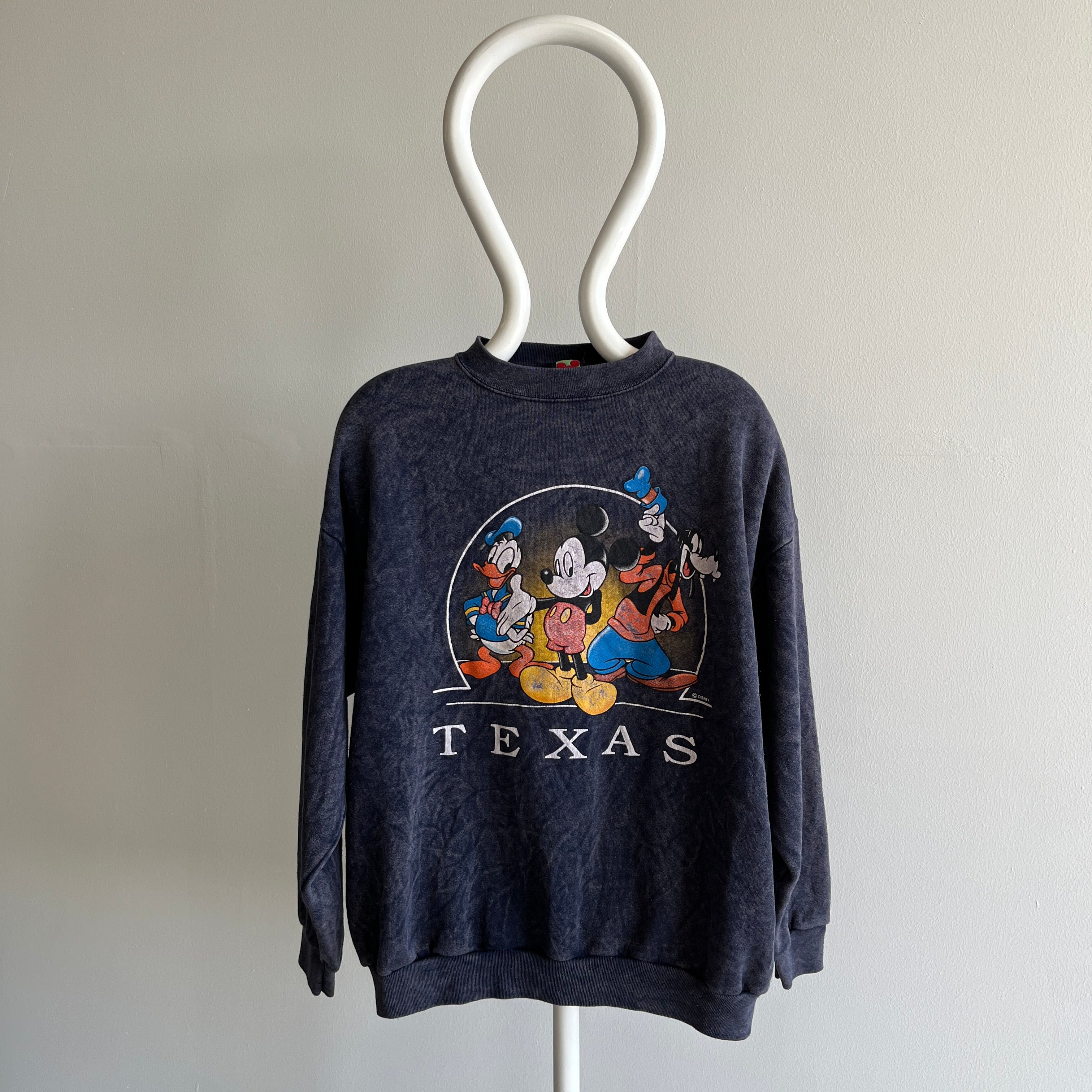 1990s Acid Wash Disney Texas Tourist Sweatshirt