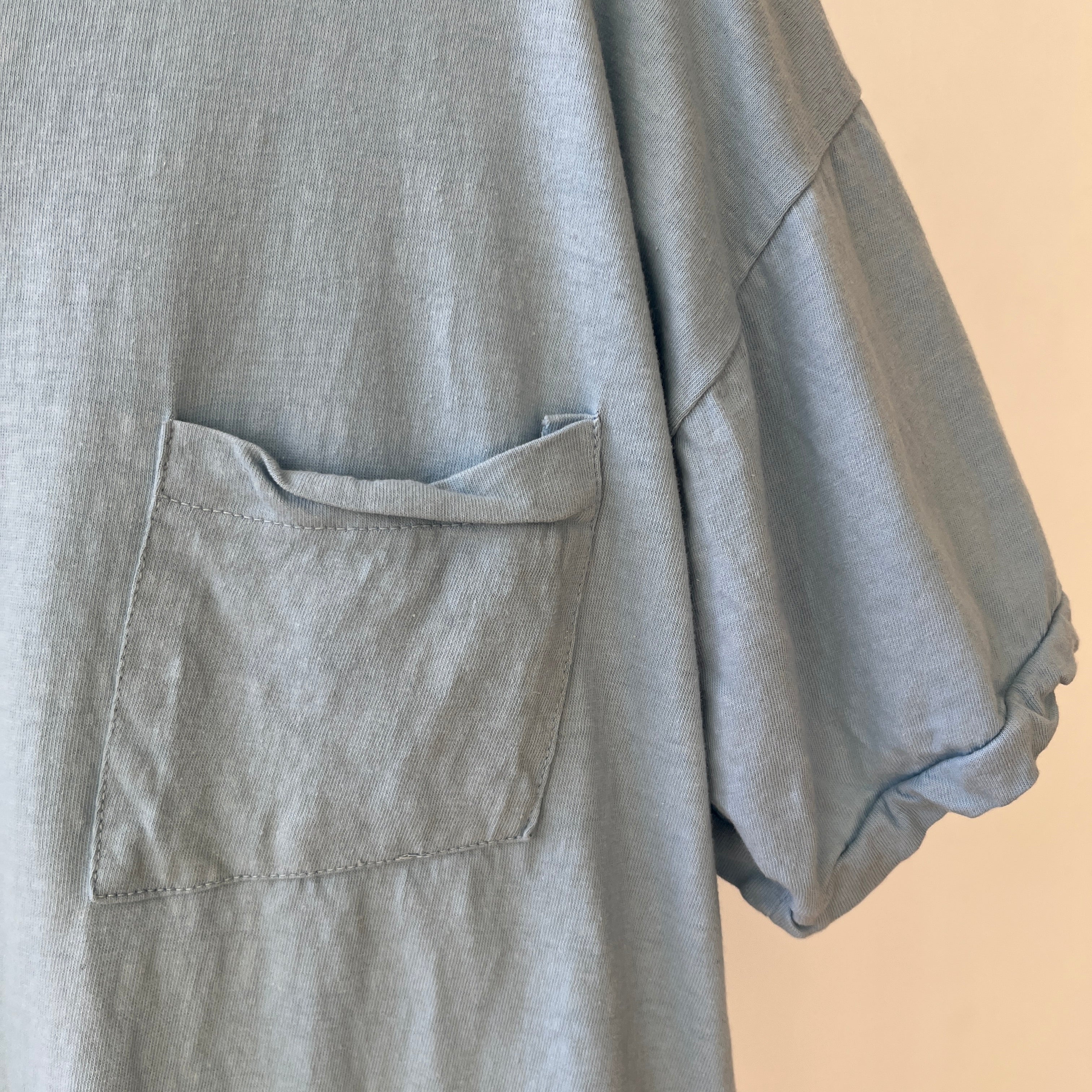 1980s Baby Blue Pocket T Shirt