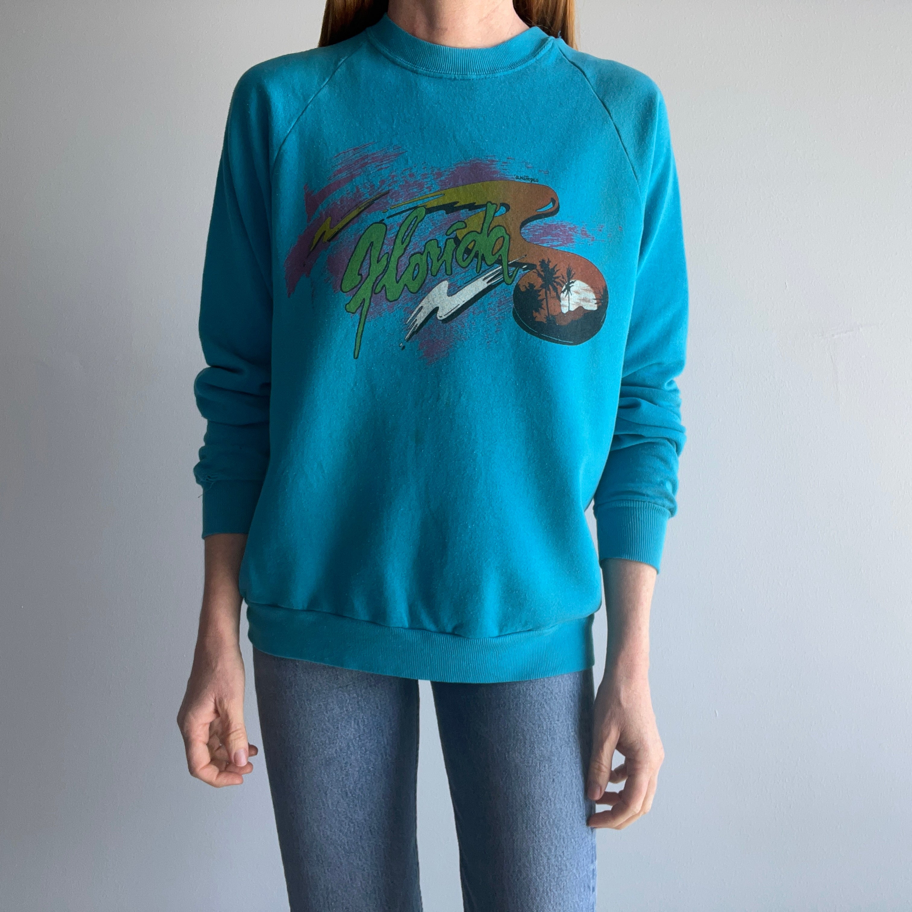 1980s Florida Thinned Out and Worn Sweatshirt