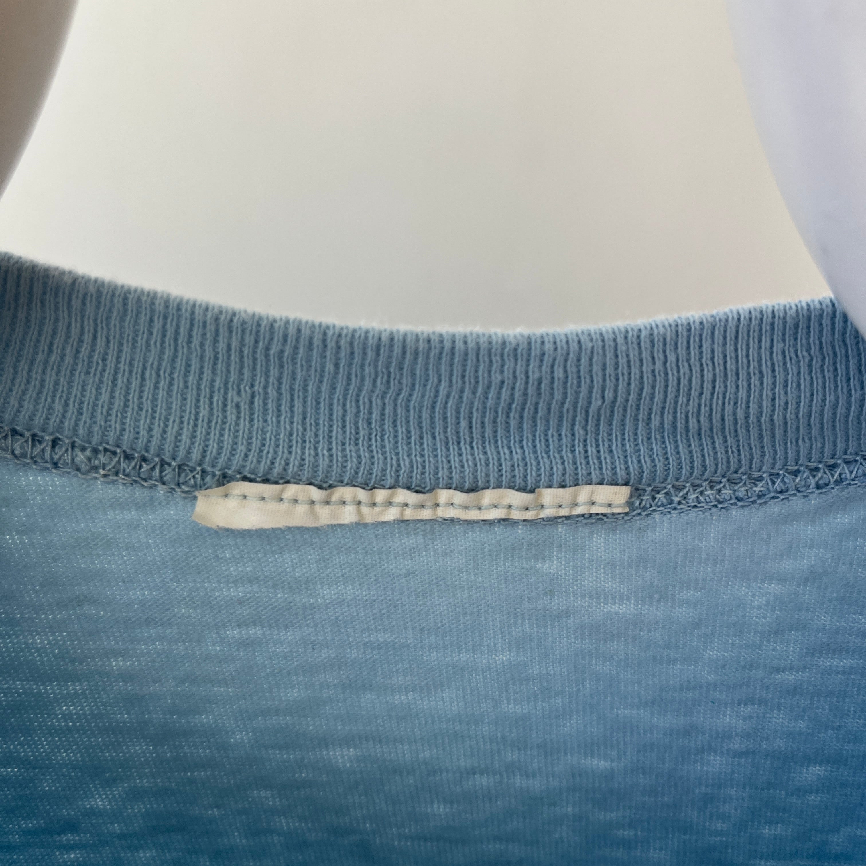 1980s Baby Blue Pocket T Shirt