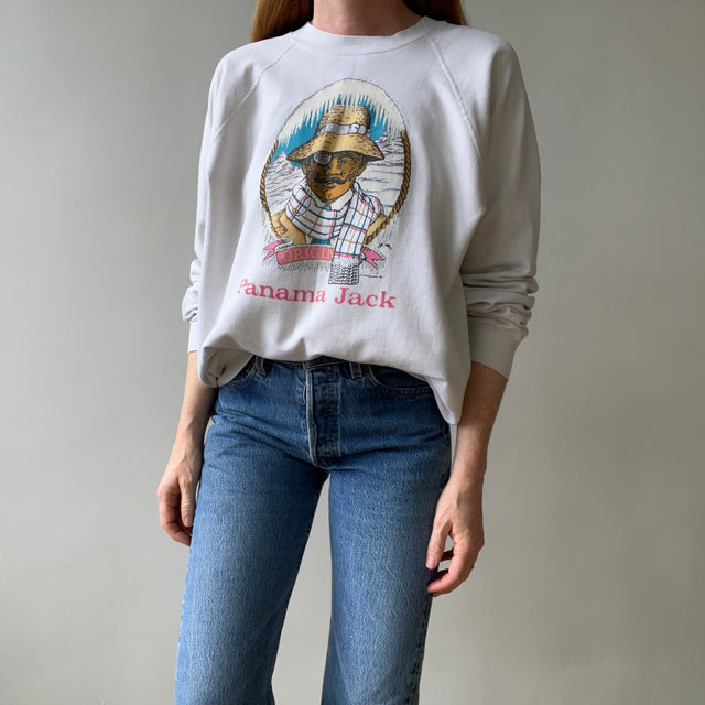 1983 Panama Jack Off White Sweatshirt - "Washed White"