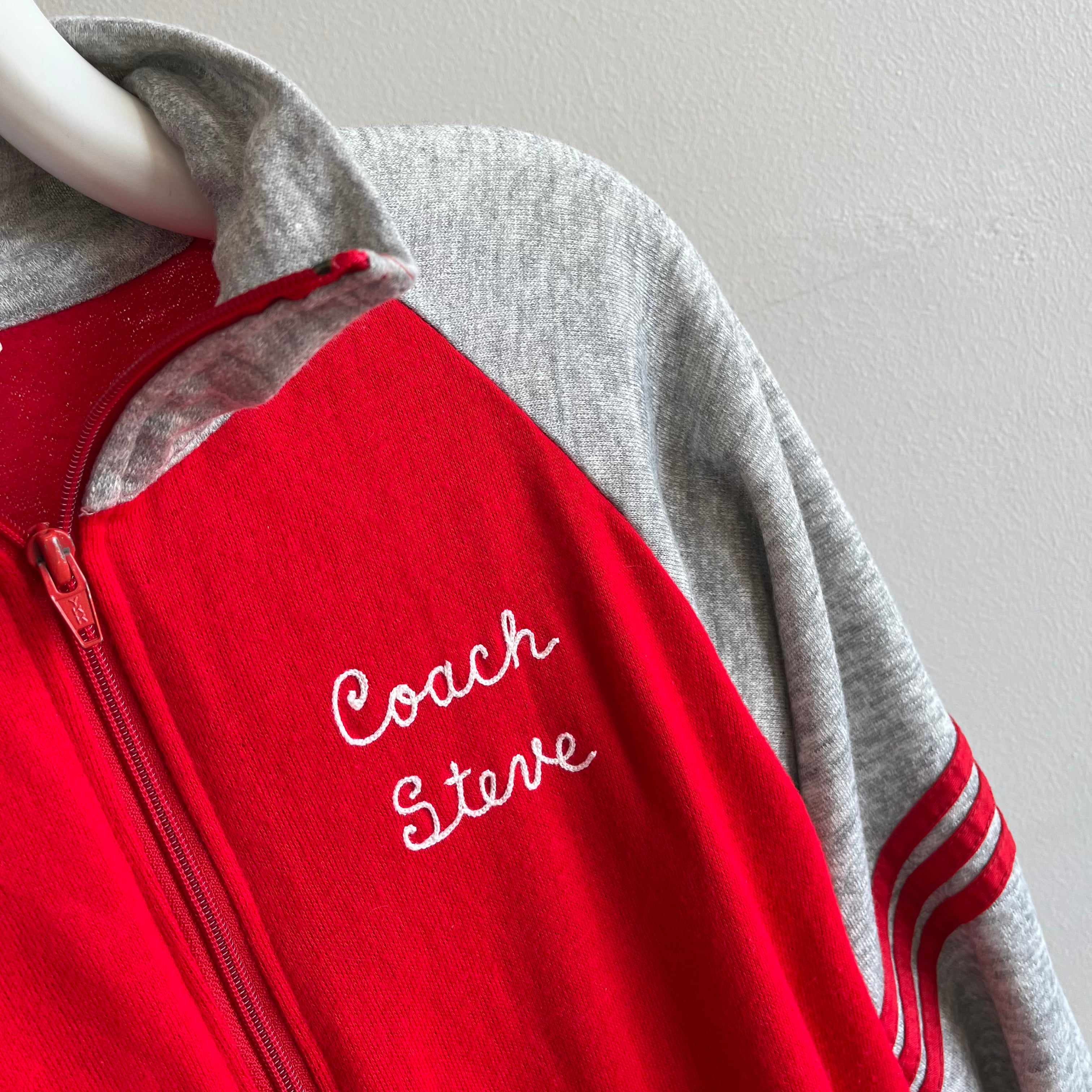 1970s Coach Steve Chainstitch Zip Up Warmup Brand Sweatshirt