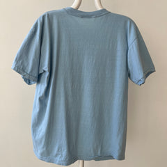 1980s Baby Blue Pocket T Shirt