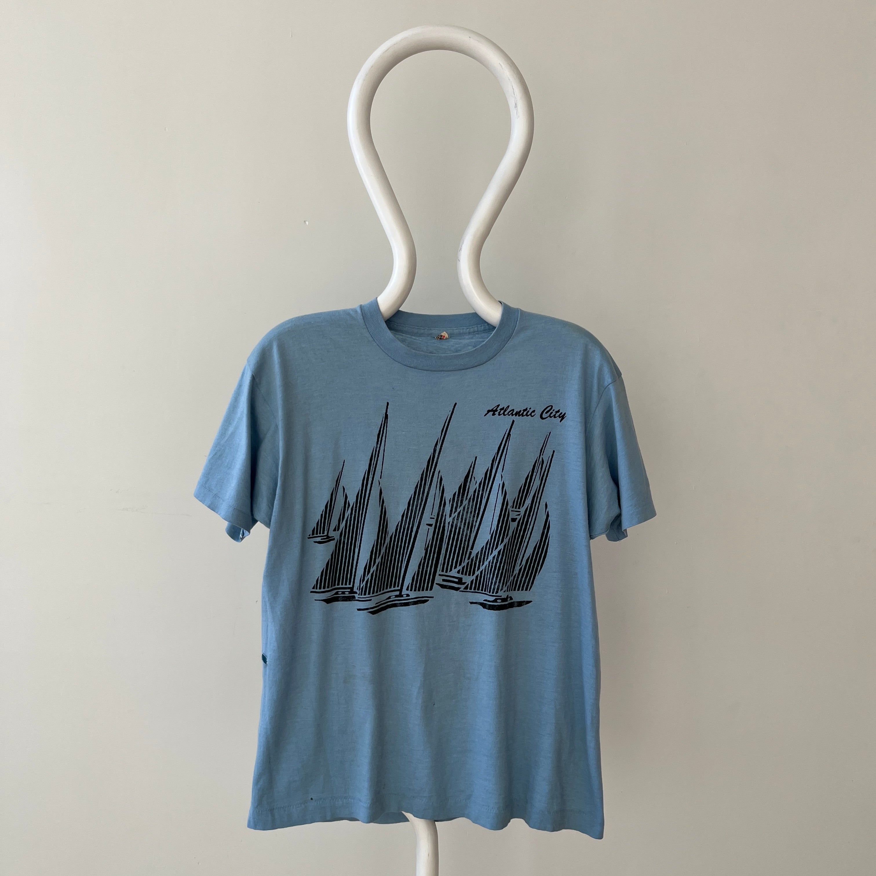 1970s/80s Baby Blue Atlantic City T Shirt