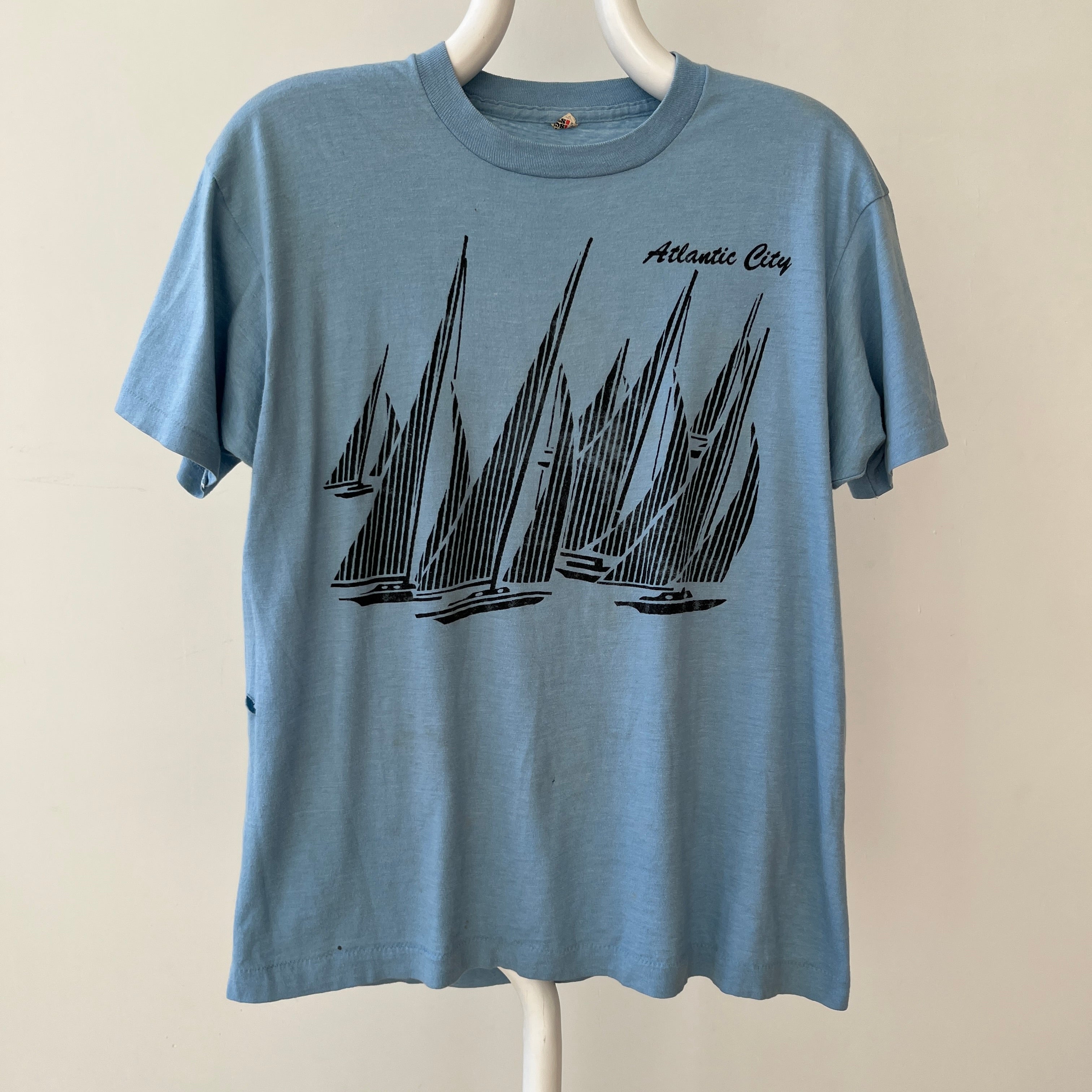 1970s/80s Baby Blue Atlantic City T Shirt