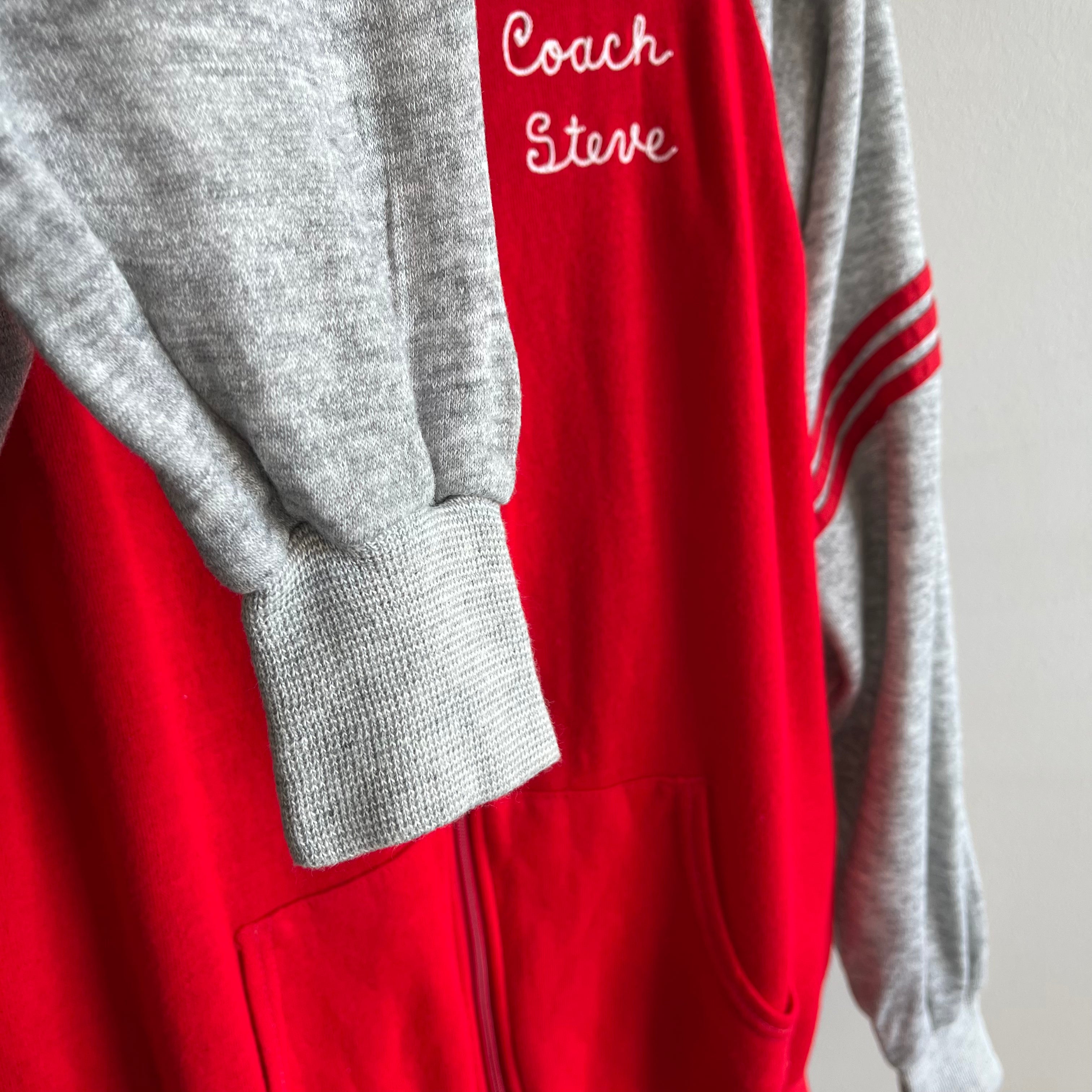 1970s Coach Steve Chainstitch Zip Up Warmup Brand Sweatshirt