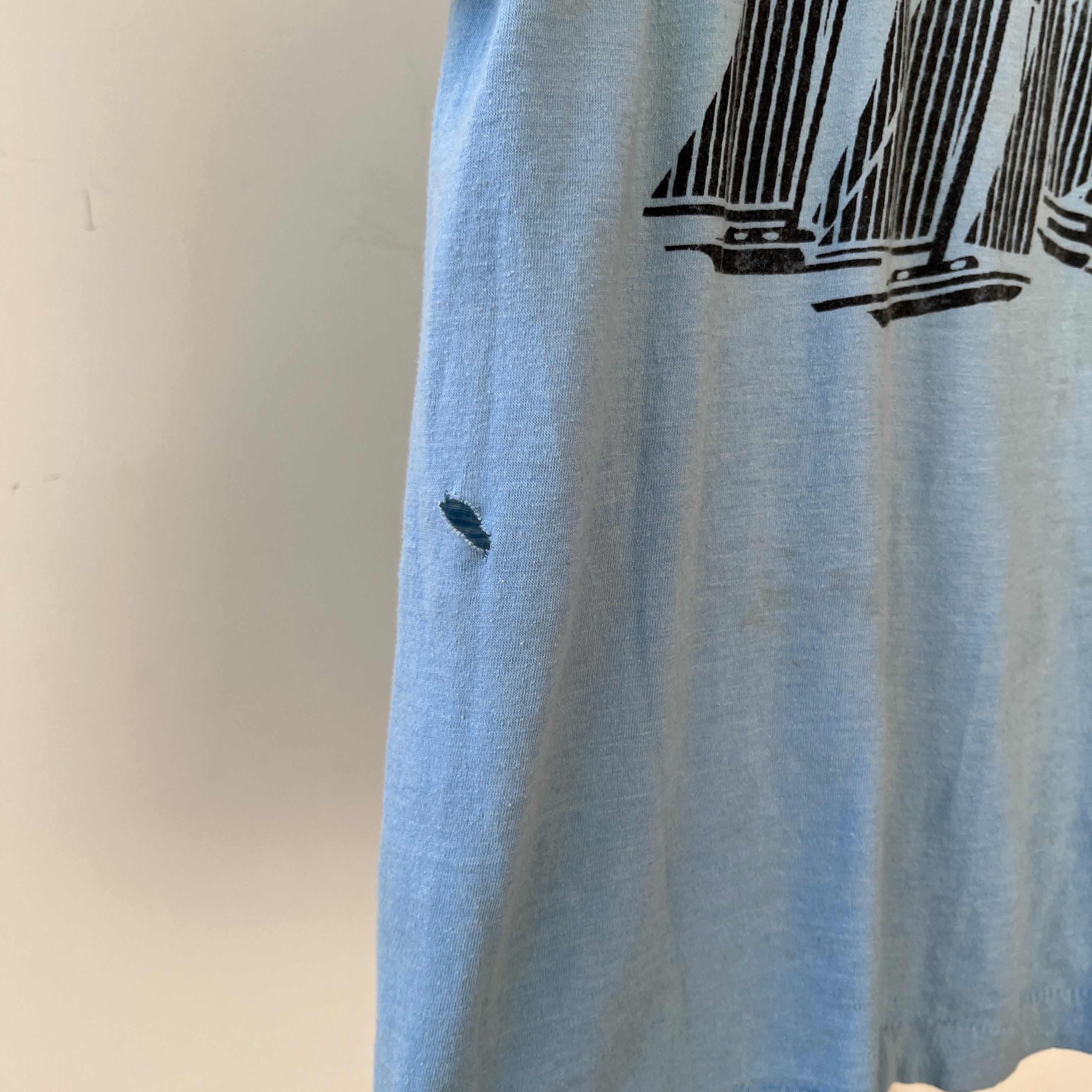 1970s/80s Baby Blue Atlantic City T Shirt