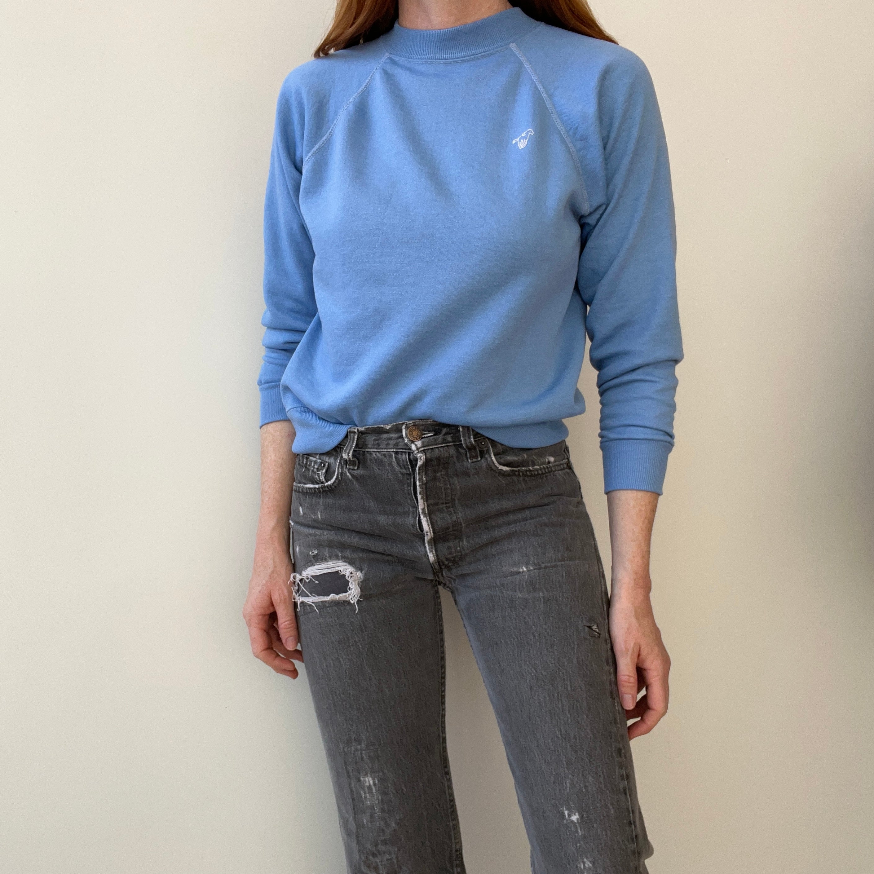 1970/80s Wrangler Pony Smaller Baby Blue Sweatshirt