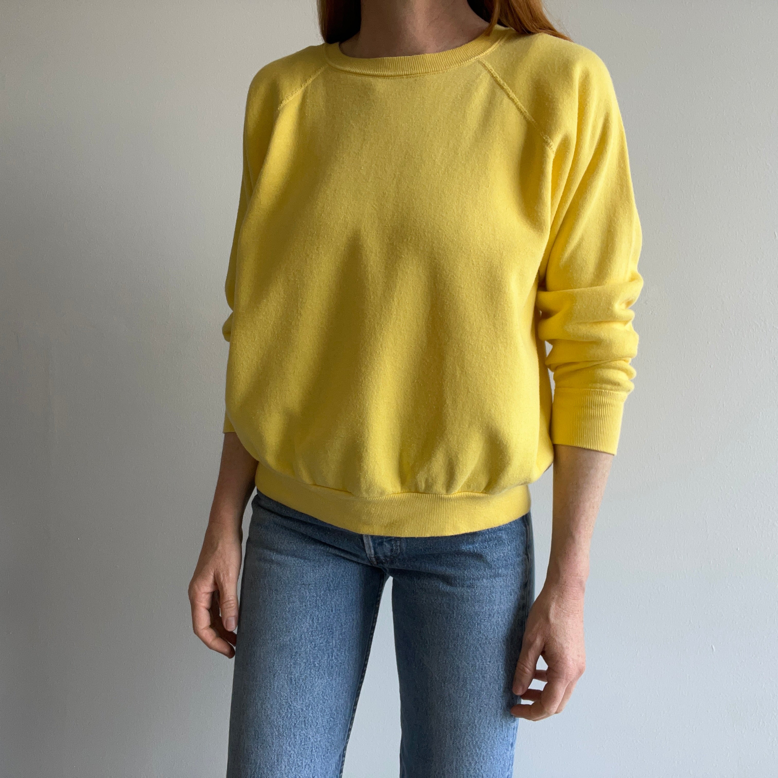 1980s Buttery Yellow Sweatshirt - !!!!!