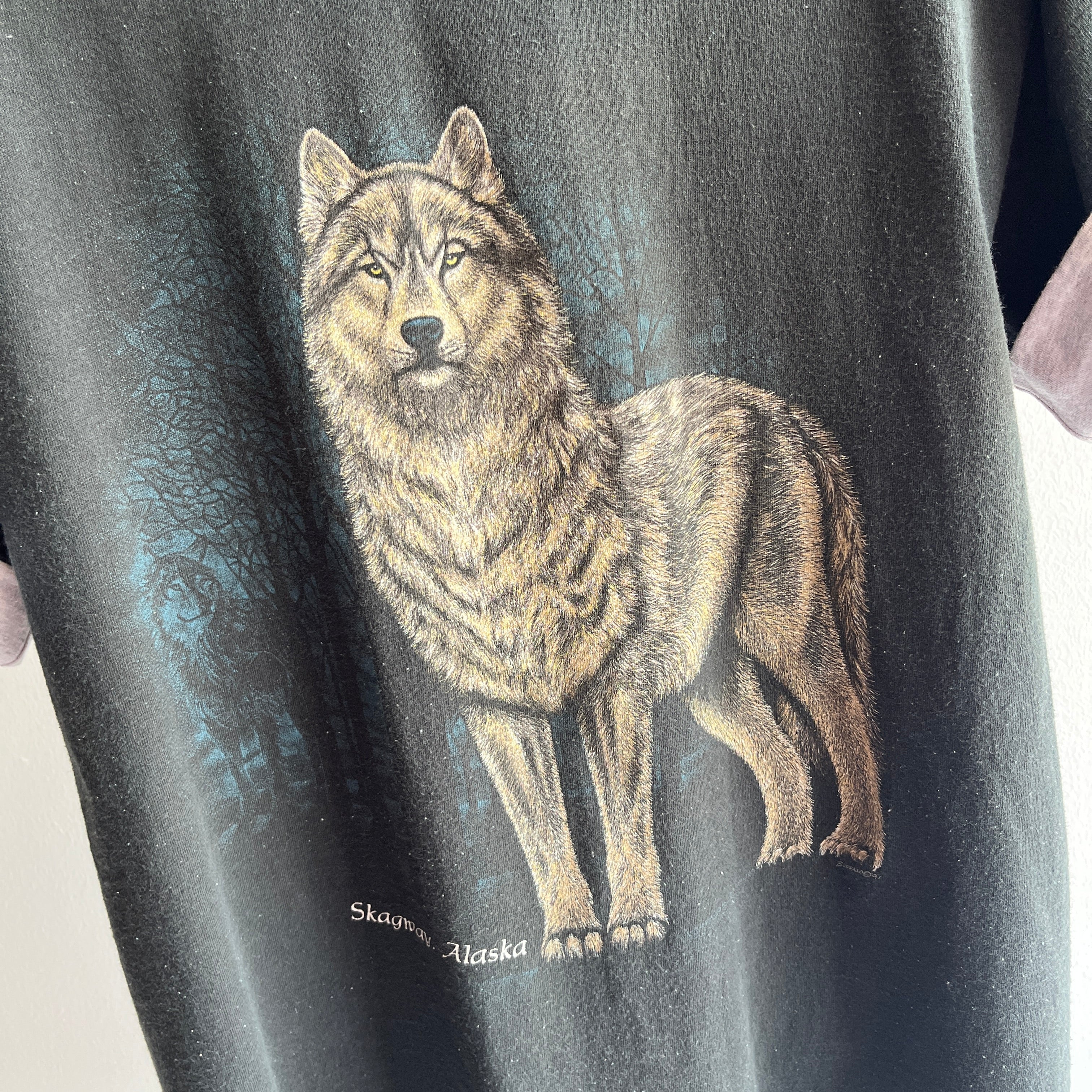 1980s Skagway, Alaska - Wolf Shirt with Rolled Up Sleeves - WOW