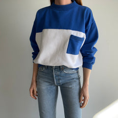 1980s Color Block Pocket Sweatshirt