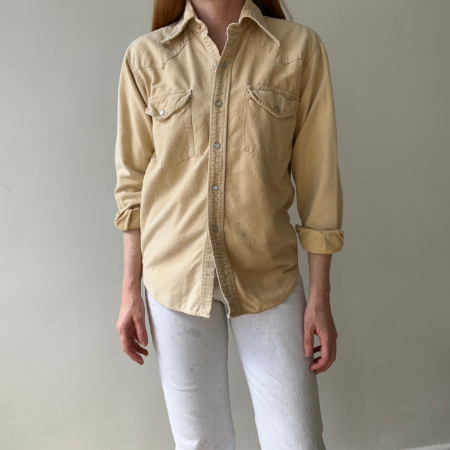 1960/70s Black Sheep Cotton Flannel Cowboy Snap Front Shirt - Smaller Size