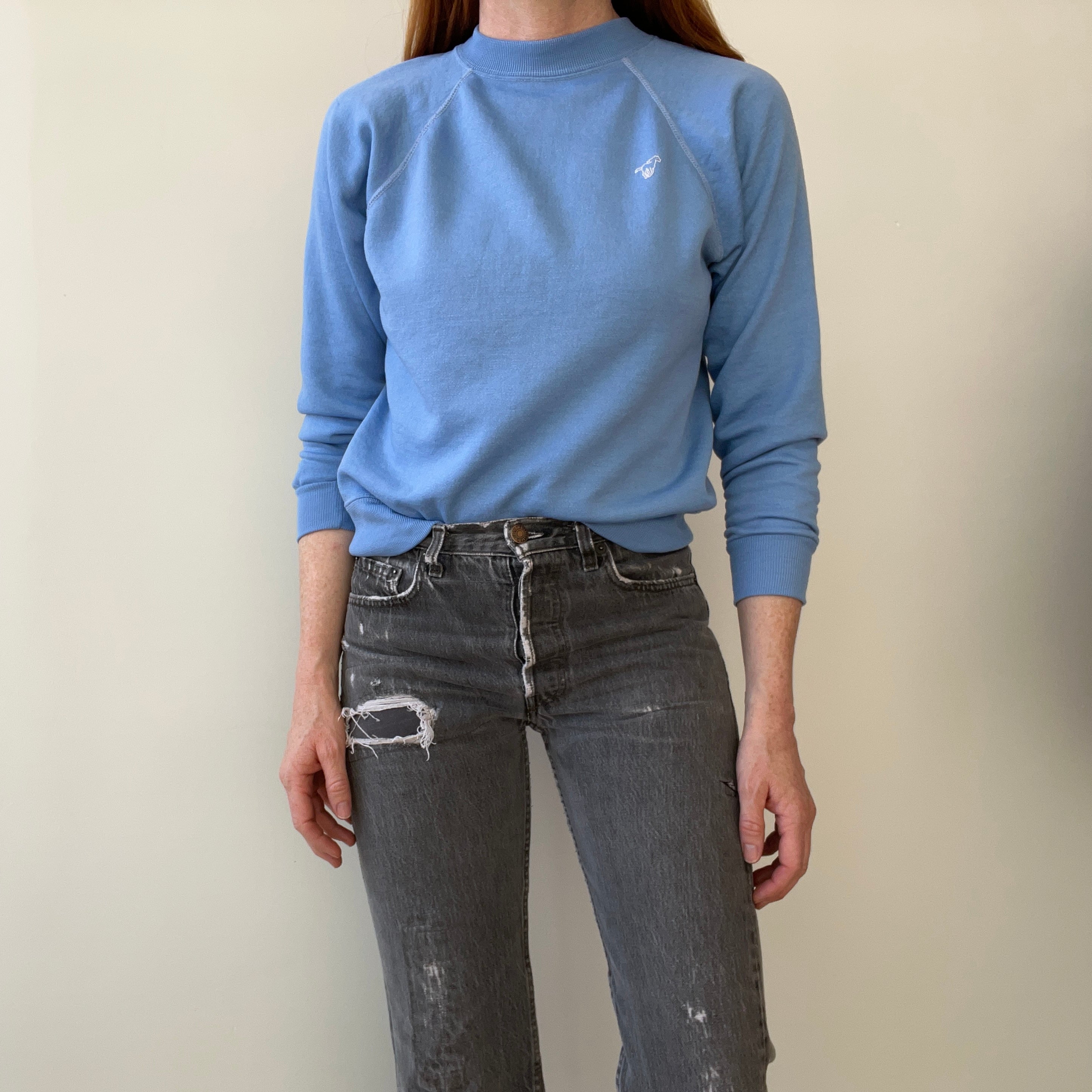 1970/80s Wrangler Pony Smaller Baby Blue Sweatshirt