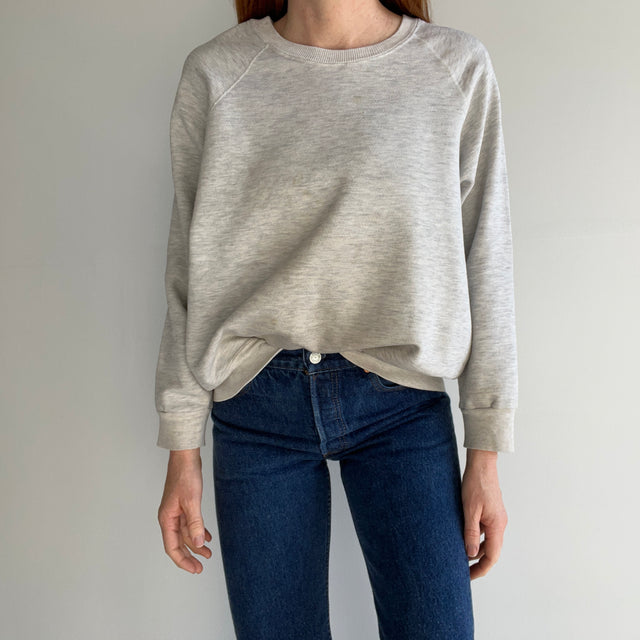 1980s Super Stained Blank Gray Sweatshirt (Feels Like a Bassett Walker)