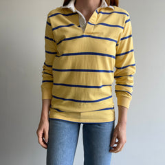 1980s Perfectly Tattered Striped Rugby Shirt by Gant - OMG