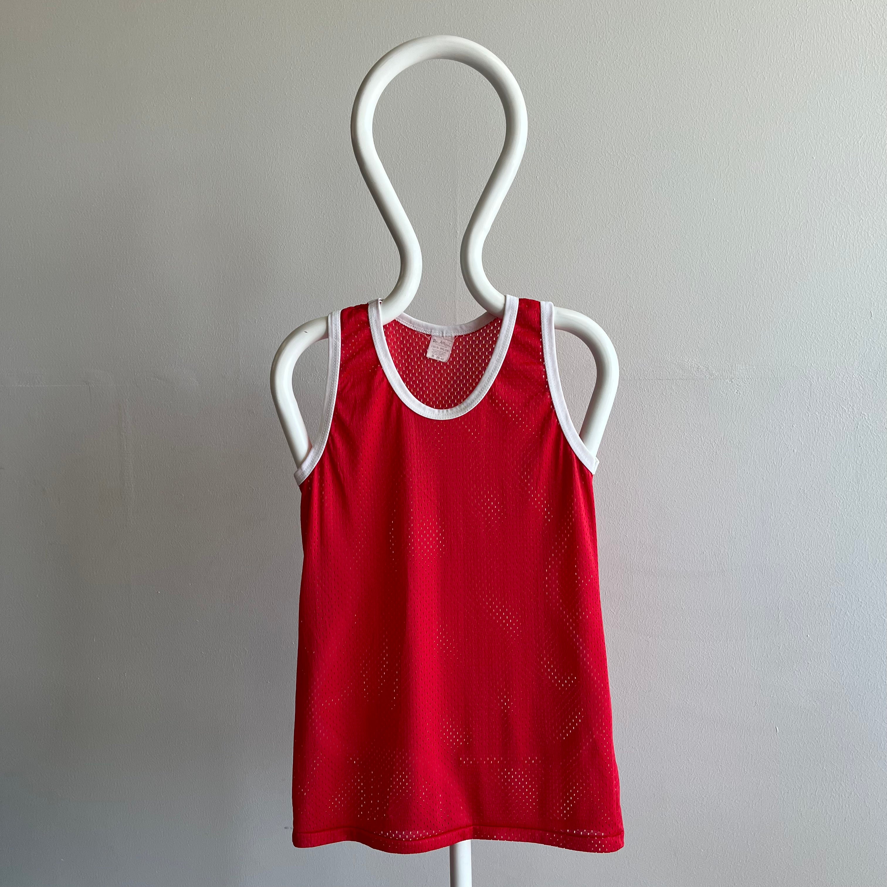 1970s Nylon Mesh Tank Top No. 12 on The Backside