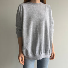 1980s Slouchy Thin Blank Gray Lightweight Sweatshirt