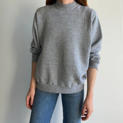 1980/90s Blank Gray Sweatshirt with Contrast White Stitching