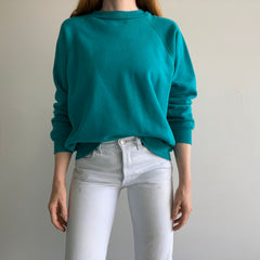 1980/90s Hanes Her Way Turquoise Raglan Sweatshirt
