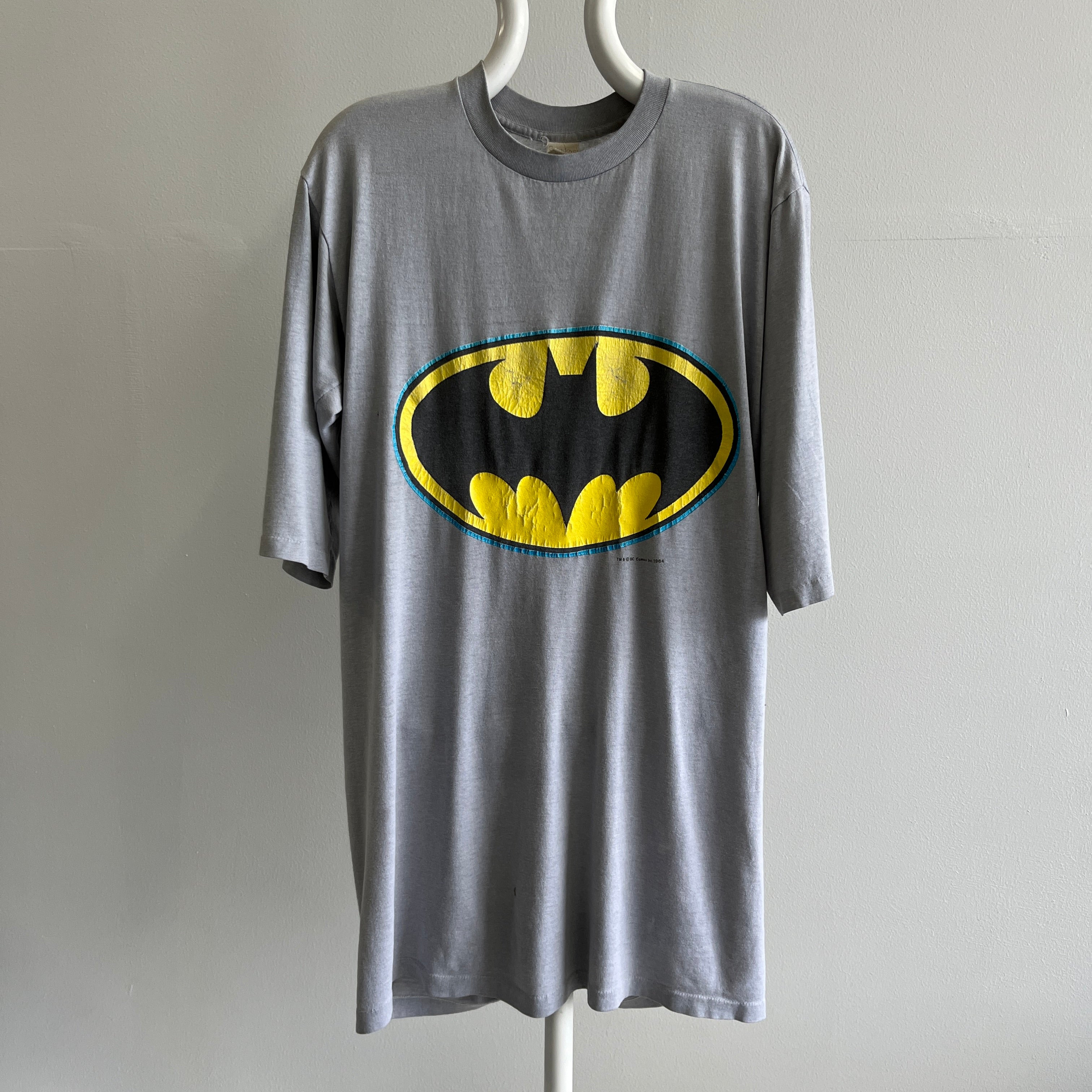 1970s Extra Long Batman Thinned Out/Worn Out T-Shirt Dress