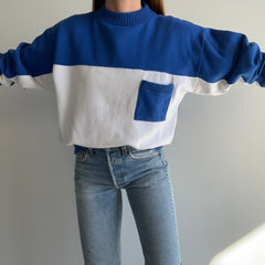 1980s Color Block Pocket Sweatshirt